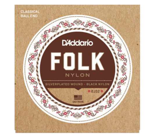 D'Addario Classical Guitar Strings - Folk Silver-Plated