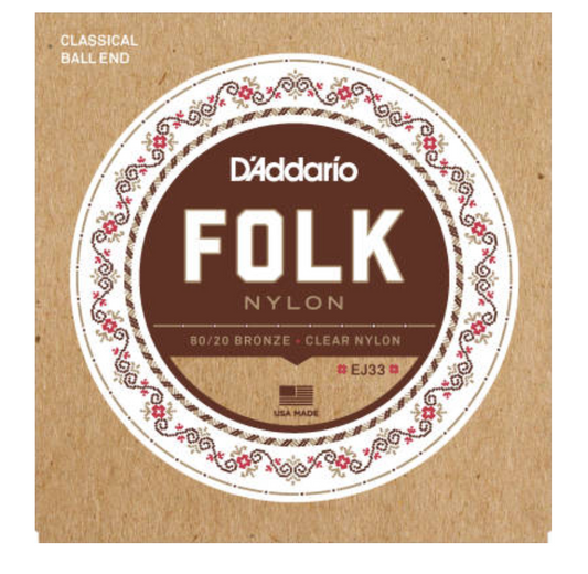 D'Addario Classical Guitar Strings - Folk 80/20 Bronze