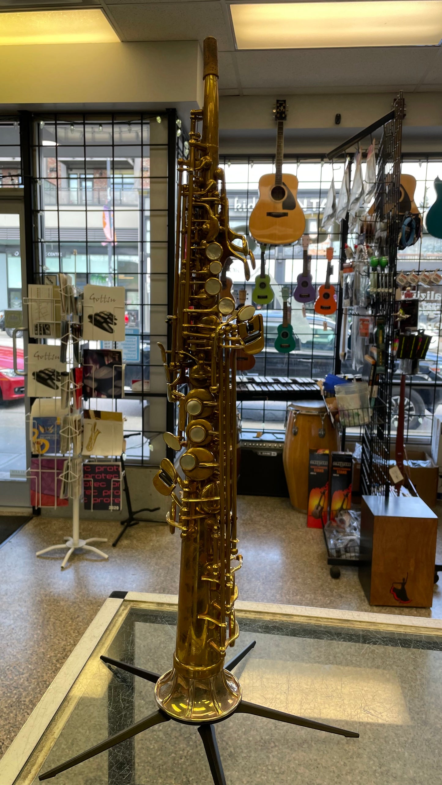 Pre-Owned Borgani OBS Straight Soprano Saxophone - Unlacquered