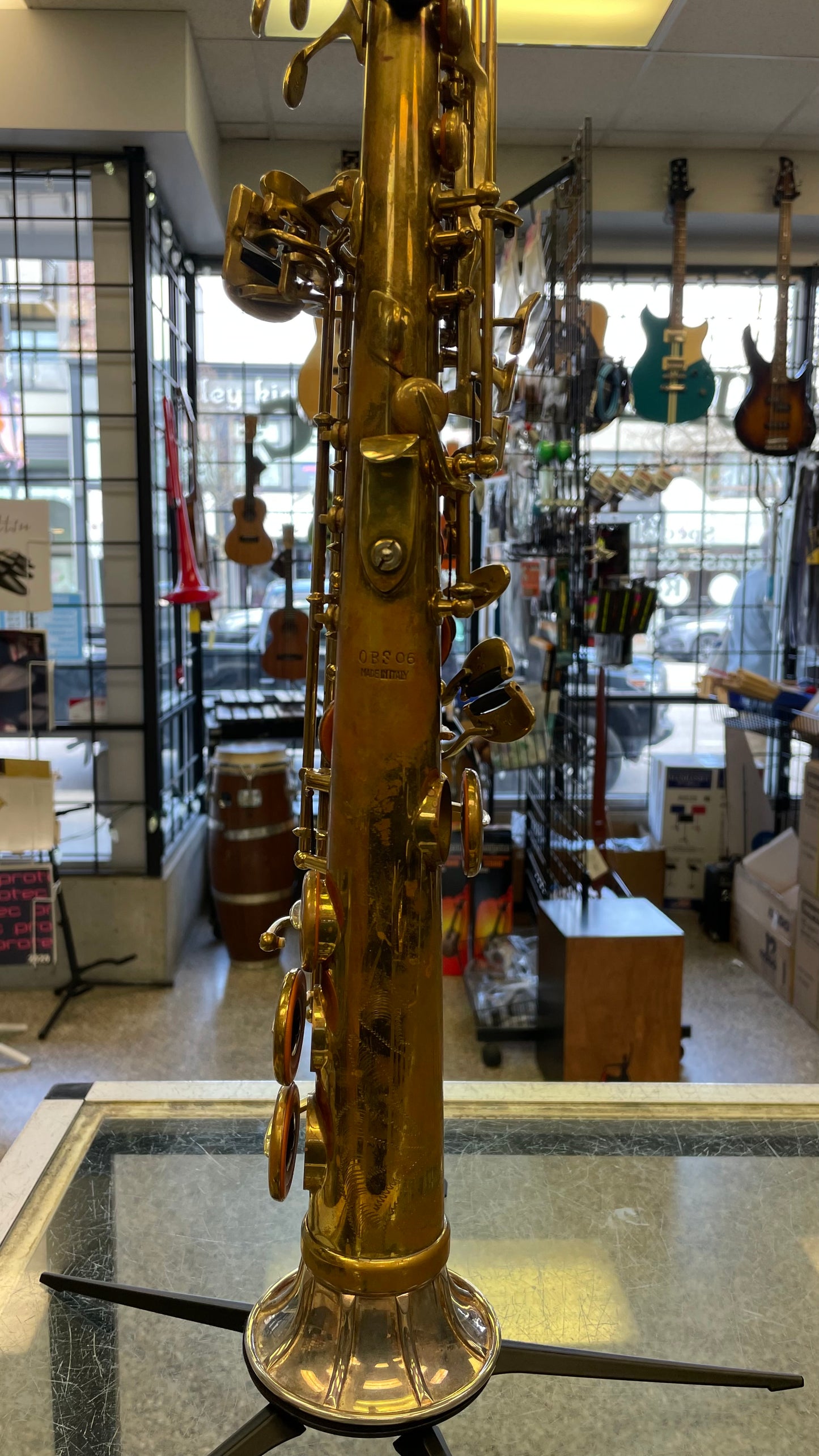 Pre-Owned Borgani OBS Straight Soprano Saxophone - Unlacquered