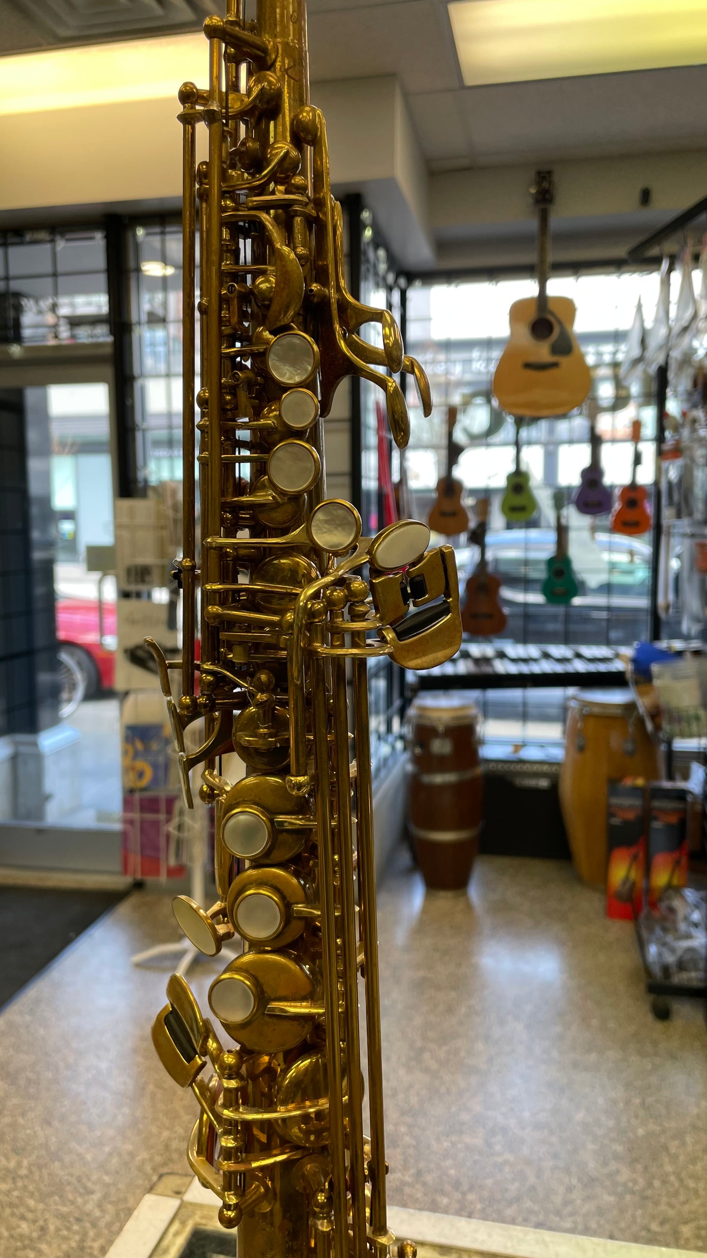Pre-Owned Borgani OBS Straight Soprano Saxophone - Unlacquered