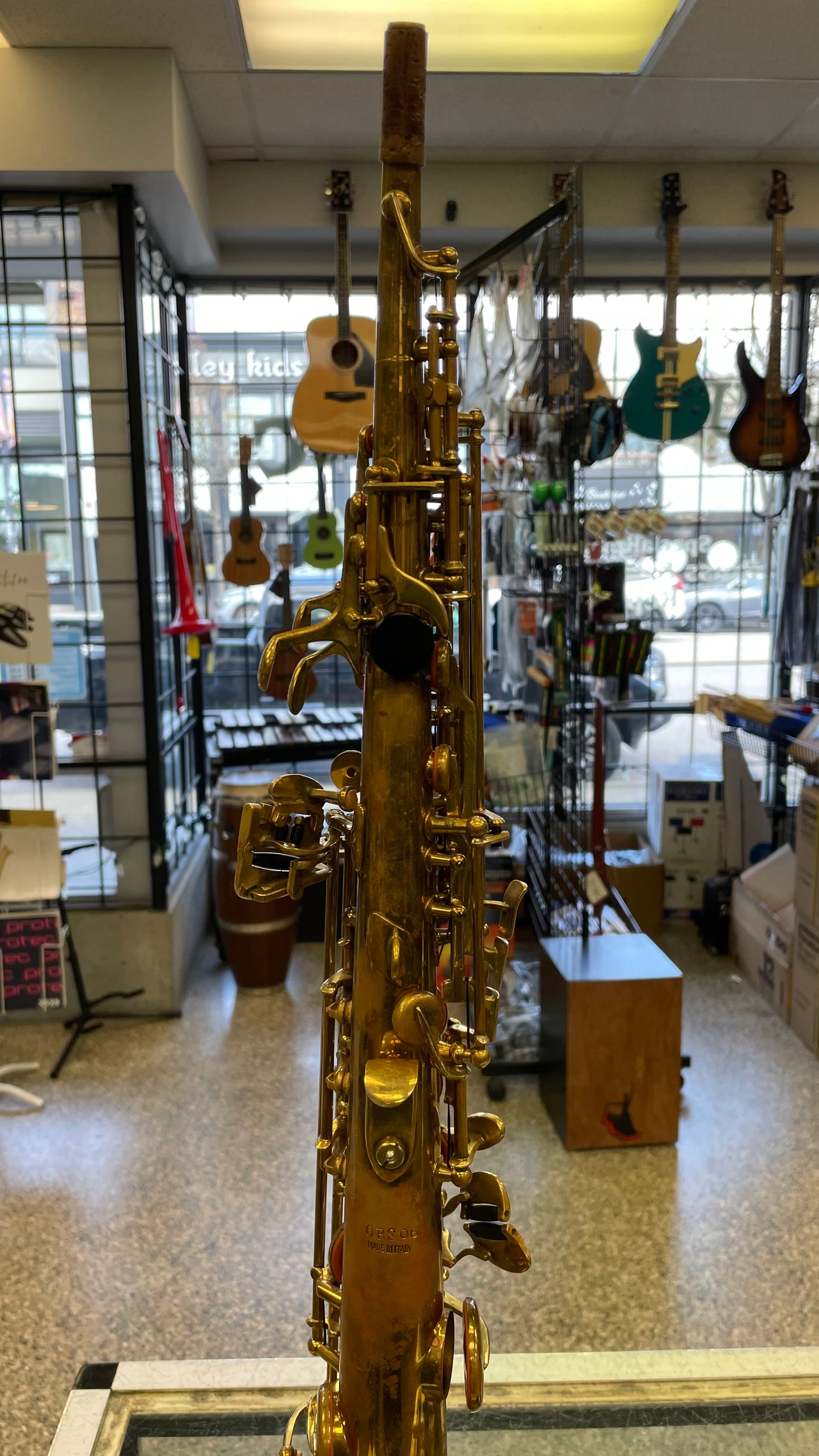 Pre-Owned Borgani OBS Straight Soprano Saxophone - Unlacquered
