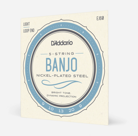 D'Addario 5 String Banjo Strings - Nickel Plated